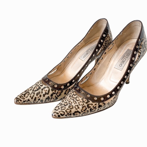 Jimmy Choo Animal Print Patent Leather Heels - Picture 1 of 8
